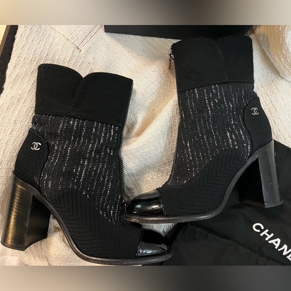 CHANEL Tweed F/W Boots